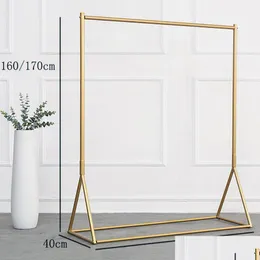 Other Home Storage Organization Golden Clothing Rack Display Gold Clothes Rail Shelf Floorstanding F0822 Drop Delivery Garden House Dheyx