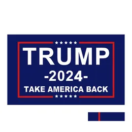 Banner Flags 2024 Trump Bayrağı ABD Genel Seçim 2 Bakır Grometler Amerika'yı Tekrar Kaydetme Polyester Açık İç Mekan Dekorasyonu 90x150cm Othvo