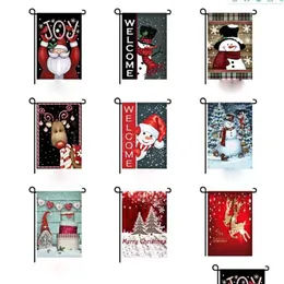 Bannerflaggen Weihnachtsflagge und Segen Postkartenserie Garten Doppeldruck Santa Claus Hanging Bild ohne Drop Lieferung Ho Dhda2