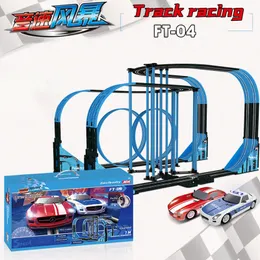 Modellino auto 1/64 Vagone ferroviario elettrico Doppio telecomando Auto da corsa Pista Giocattolo Autorama Circuit Voiture Ferrovia elettrica Slot Race Car 230111