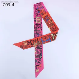 Large Brand h Letter Printed Scarf Strap Bag Female Silk Scarf Bandana Long Scarves Bag Accessories