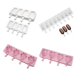 Baking Moulds Mods Food Grade Sile Ice Cream Mold Popsicle Diy Homemade Cartoon Cute Lolly Maker Model Kitchen Tool Drop Delivery Ho Dhuw8