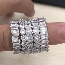 Cluster Rings Fashion Brilliant 925 Серебряное серебряное сердце