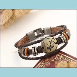 Charm Armbänder Charms für Männer Frauen Punk Armreifen Gold Löwenkopf Armband Verstellbare Manschette Lederarmband Drop Lieferung Schmuck Dhmvb