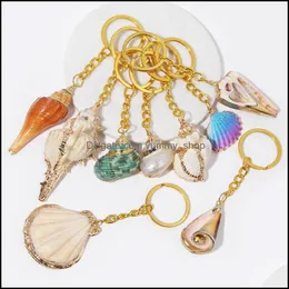 Nyckelringar B￶hmen Shell Keychain f￶r kvinnor Handv￤ska Hangle Car Holder Conch Keyring Jewelry Accessories Beach Souvenir Present Drop Deliv Dhrxe