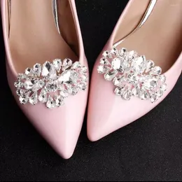 Anklets 2-piece Luxury Elegant Rhinestone Fashion High Heel Shoes Clip Accessories Jewelry Women Bride Shining Crystal Wholes