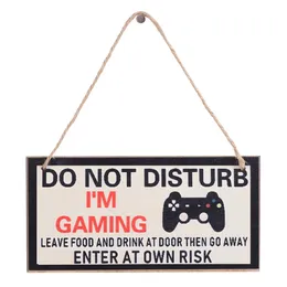 Oggetti decorativi Figurine 1PC Novità Sala da gioco Segno Targa in legno "Non disturbare""I'm Gamer" Ciondolo appeso Ornamenti per giochi Decorazione della parete della porta Regali divertenti 230111