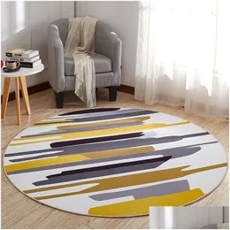 Carpets Round Carpet Rug Door Mat Modern For Living Room Area Bedroom Antislip Floor Tapete Home Textile Drop Delivery Garden Textile Dhgkt