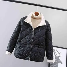 Women's Trench Coats Fashion Down Padded Jackets Women's Clothing Winter Retro Buckle Casual Short Cotton Girls Outerwear Jp251