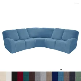 Stol täcker 5 -sits Jacquard Elastic Recliner soffa stretch spandex l form sektionslipcovers för vardagsrum fåtölj