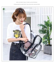 Costume Accessories PVC Waterproof Transparent School Bag See Through Backpacks Large Capacity Backpack Solid Clear Backpack