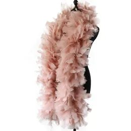 Inne ogród domowy 2 metry brązowe pióra indyka boa duże puszyste marabou pióra szalik do cosplay 200G Costume Dekoracja odzieży