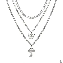 Pendant Necklaces Fashion Jewelry Women Mti Layer Necklace Mushroom Choker Drop Delivery Pendants Dhuxm