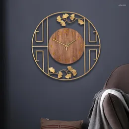 Relógios de parede Relógio de estilo chinês Light Luxury Metal Setes Mandaling Mecanismo silencioso decoração de casa versátil