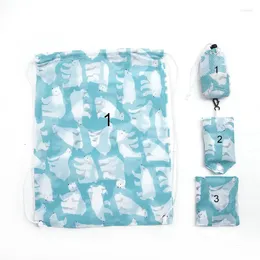 Shopping Bags 6SET/LOT Enlarge Bag Oxford Portable Creative Folding Environmentally Printed Gift Set