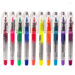 Candy Colors Straight Liquid Ink Fluorescent Marke Pen For Drawing Graffiti Decoration Yellow Green Blue Rose Pink