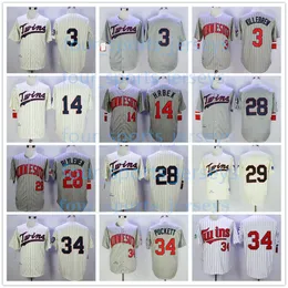 Retro baseball Jerseys Harmon Killebrew Joe Mauer Kent Hrbek Bert Blyleven Rod Carew Kirby Puckett Size S--6XL