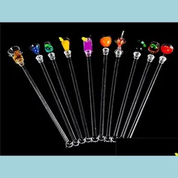 Bar Tools 10Pcs/Lot Swizzle Sticks Wine Glass Handle Cocktail Stirring Fruit Juice Muddler For Restaurant Party Drop Delivery Home G Dhwej