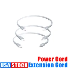 US Plug LED Tube Power Cable Corded Electric med inbyggd på Off Switch Integrerad trådkabel Extender White 1ft 2ft 3,3ft 4ft 5ft 6ft 6,6 ft 100 st.