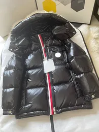 Montbeliard Kid Down Jacket Double Mizper 화려한 플래킷 어린이 복어 재킷 상자 로고 코트 크기 6-14