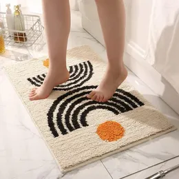 Bath Mats Inyahome Boho Luxury Soft Rugs For Bathroom Microfiber Non-Slip Tube Washable Carpet Plush Fluffy