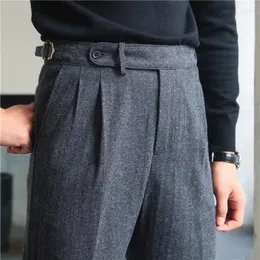 Abiti da uomo 2023 Pantaloni casual da uomo primavera autunno di alta qualità Pantaloni da uomo in cotone elasticizzato Fashion Business Solid Pantaloni lunghi dritti Plus Size V109