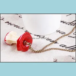 Pendant Necklaces For Women Cute Mini Asymmetric Apple Statement Pendants Best Friend Chain Necklace Drop Delivery Jewelry Dhfvs