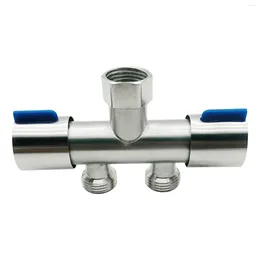 Bathroom Sink Faucets 304 Stainless Steel Faucet Diverter Adapter Dual Handles Tap Splitter Double Use Bibcock Connector For Mop Pool