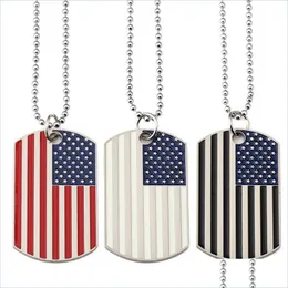 Party Gunst American Flag Pendants Necklace Levers Zink Alloy Hiphop USA Symbool For Men Sieraden Kettingen Drop levering Huis Garde Dhnl8
