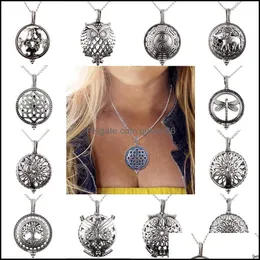 Pendant Necklaces Aroma Diffuser Necklace With Pads Open Antique Vintage Lockets Per Essential Oil Aromatherapy Locket Drop Delivery Dh9Q0