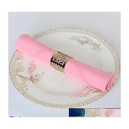 Table Napkin Pink Colour Plain Polyester For Wedding El And Restaurant Decoration Wrinkle Stain Resistant Drop Delivery Home Garden T Otbd0