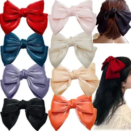 Hair Clips Barrettes 8 Pack Large Huge Bow Clip Silky Lolita Party Oversize Handmade Bows Girl French Barrette Style for Women 230112