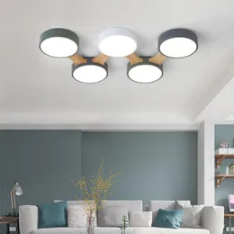 Światła sufitowe Przewijane światło nowoczesne lampy LED do sypialni domowy foyer salon nordycka drewniana kuchnia