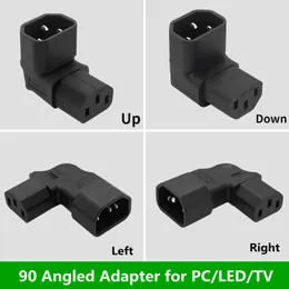 Computer Cables 10A 3Pin IEC Connector Down UP 90 Angled 320 C14 Male To C13 Female Power Adapter AC Plug For LCD LED Wall Mount TV