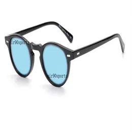 Hele vintage mannen en vrouwen OV 5186 zonnebrillen zonnebril OV5186 gepolariseerde zonnebrillen 45 mm retro designer merk Glas2742