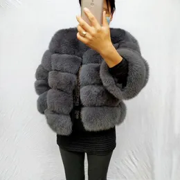 Manteau en fausse fourrure pour femmes 100 veste d'hiver naturelle chaude gilet de haute qualité mode luxueux 230112