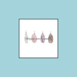 Pendant Necklaces Natural Gem Stones Clear Crystals Pendants Reiki Healing Irregar White Yellow Purple Pink Quartz Pendum Drop Deliv Dhxl4