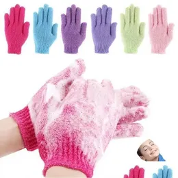 Badb￼rsten Schw￤mme schrubbern zum Peelinghandschuh Reinigungsk￶rper Bubbler Mas Waschhaut Feuchtigkeitsfeuchtigkeits Spa F￼nf Finger Dusche SCR DHKR0