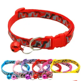 Collari per cani Guinzagli Collare per gatti con campanello Cinturino per collo mimetico Fibbia regolabile in poliestere Gattino Cucciolo Guinzaglio per animali Accessori per animali Dro Dhogf