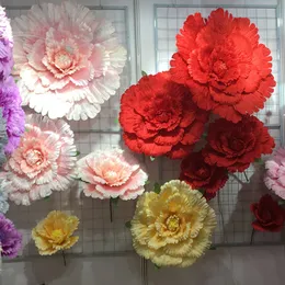 Fiori secchi Taglie multiple Fiore nuziale Grande testa di peonia fiore artificiale di seta per la decorazione della parete di sfondo fai da te 230111