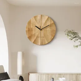 Duvar Saatleri Salon Ahşap Saat Oturma Odası Retro Kuvars Ofis Nordic Style Küçük Minimalist Horloge Murale Dekor WSW35XP