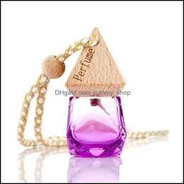 Packing Bottles Color Car Pendant Air Freshener Per Diffuser Fragrance Bottle Pyramid Er Diamond Shape Empty Glass Decor Drop Delive Ot8Hx