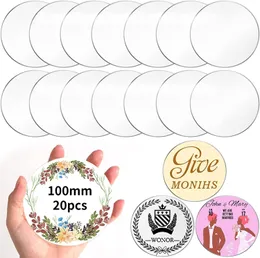 Konst och hantverk 20st 100mm Clear Acrylic Sheet Round Disc Transparent Panel för DIY Project Ornament Art Målning 2mm tjock 230111