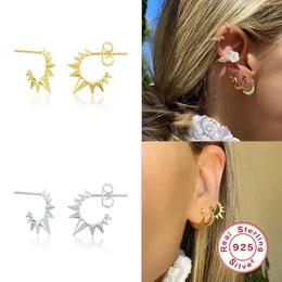 Stud Earrings Aide Vintage Rivet C Shape 925 Sterling Silver Sunlight Earring For Women Pendientes Brincos Aretes