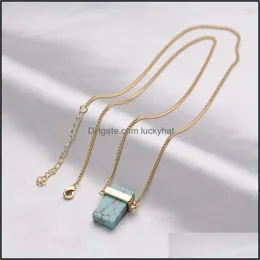 Pendant Necklaces Pretty Necklace Rec Women Luxury Jewelry Crystal Beautifly Stone Quartz Drop Delivery Pendants Dhebu