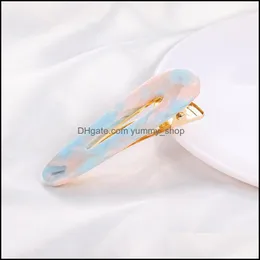 H￥rkl￤mmor Barrettes S￶t stil akrylklipp f￶r flickor Kvinnor vatten droppform leopard marmor texturerad geometrisk barrett h￥rn￥l en dhsld
