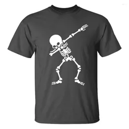 Men's T Shirts Skull Printing T-shirts Summer Casual Elastic Short Sleeve Top Tees Round Neck Streetwear Camisetas Hombre Verano