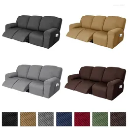 Stol täcker 3 -sits spandex stretchrecliner täcker fast färg jacquard soffa avslappnande fåtöljmöbler skydd med sidoficka