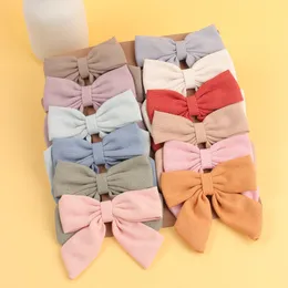 Hair Clips Barrettes ncmama Girls Accessories for Women Solid Color Fabric Bows Knotted pin By Hand 710CM99 CM 12 PCS 230112