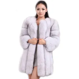 Женская меховая подделка Hjqjljls Winter Fashion Women Long Hover